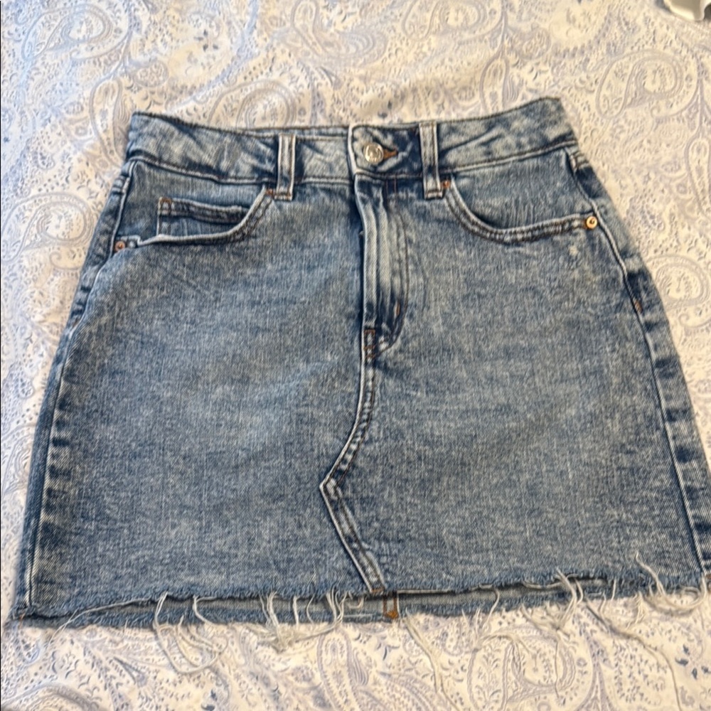 Acid Wash Denim Mini Skirt